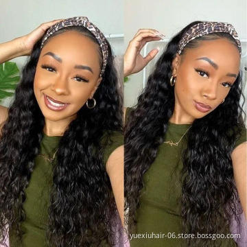 New Style Headband Wig Water Wave Human Hair Wigs, Headband Wigs Brazilian Hair for Women